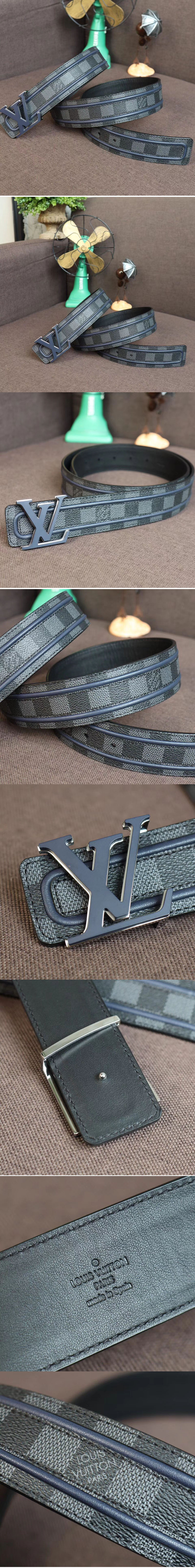 Replica Louis Vuitton M0051V LV Initiales 40mm Belts Damier Graphite Canvas Black