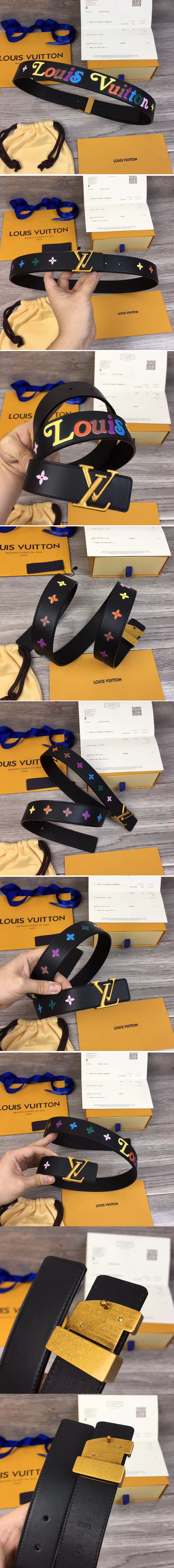 Replica Louis Vuitton M0078U LV New Wave 35mm Belt Black