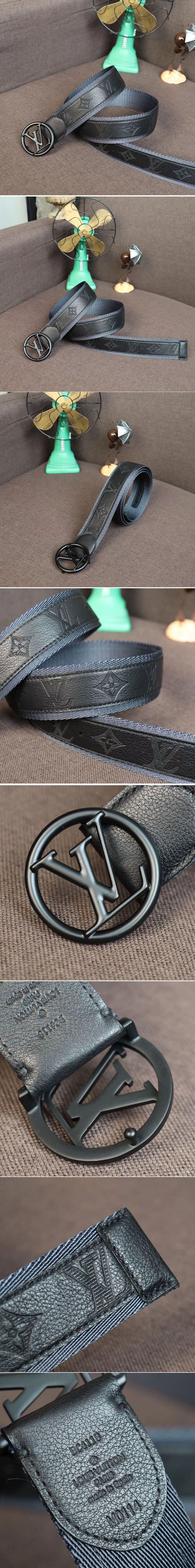 Replica Louis Vuitton M0114T LV Circle 40mm Belt Monogram Shadow calf leather