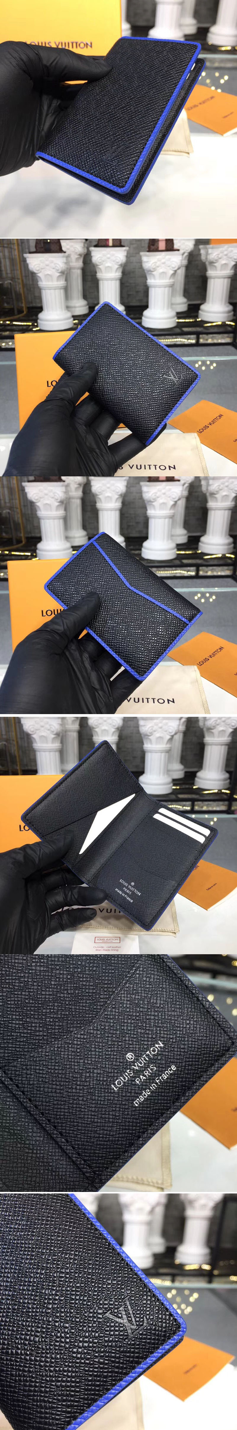 Replica Louis Vuitton M30550 LV Pocket Organizer Taiga Leather Wallets