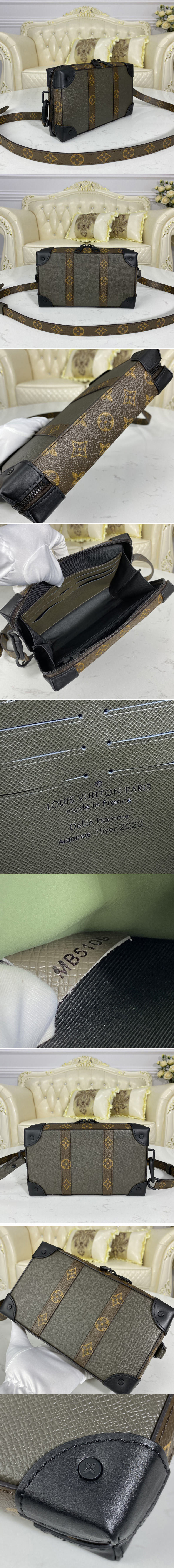 Replica Louis Vuitton M30697 LV Soft Trunk Wallet in Khaki Green Taiga leather