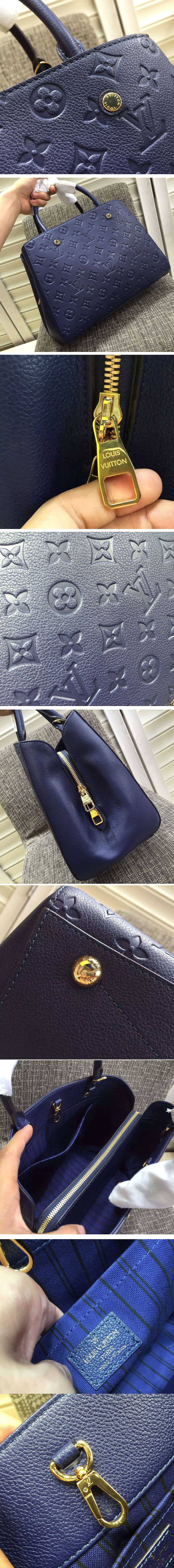 Replica Louis Vuitton Montaigne MM Emp Bags M41048 Blue