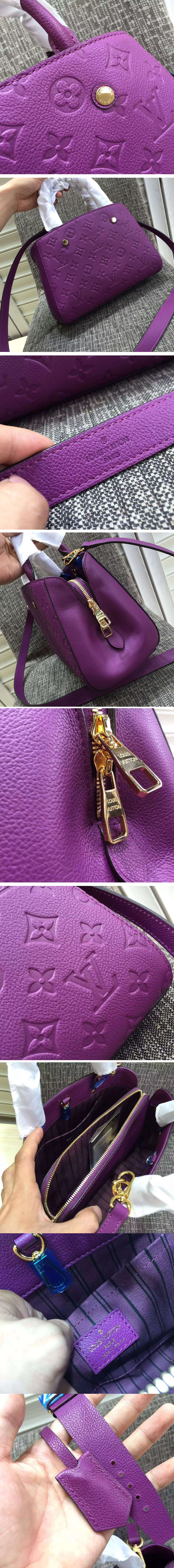 Replica Louis Vuitton M41053  Montaigne MM Emp Bags Purple