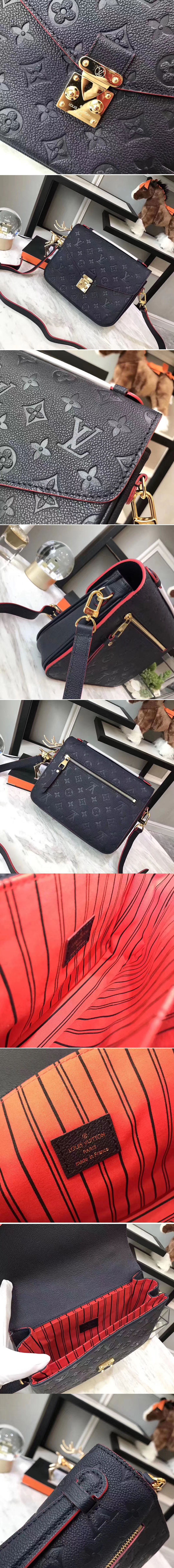 Replica Louis Vuitton M44071 Pochette Metis Monogram empreinte Leather Bags