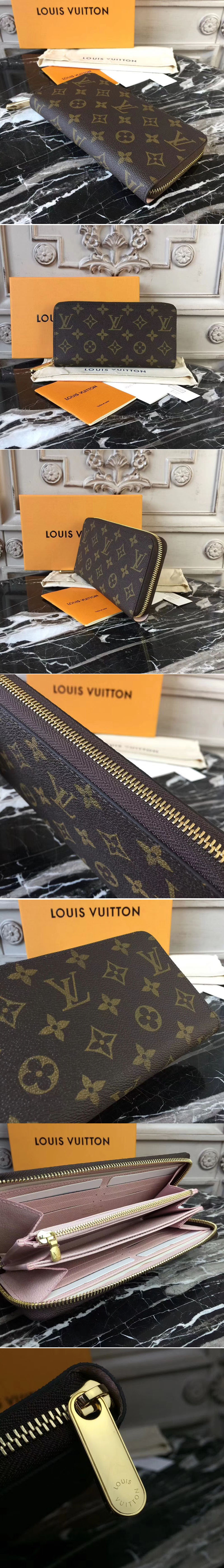 Replica Louis Vuitton M41894 Monogram Canvas Zippy Wallet Pink
