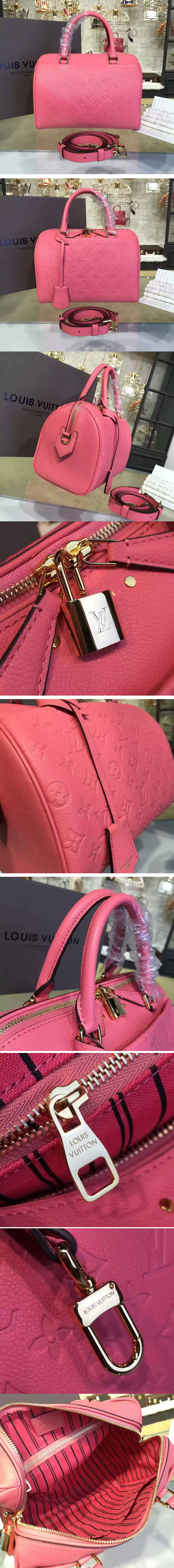 Replica Louis Vuitton M42401 Speedy Bandoulière 25 Monogram Empreinte Bags Pink