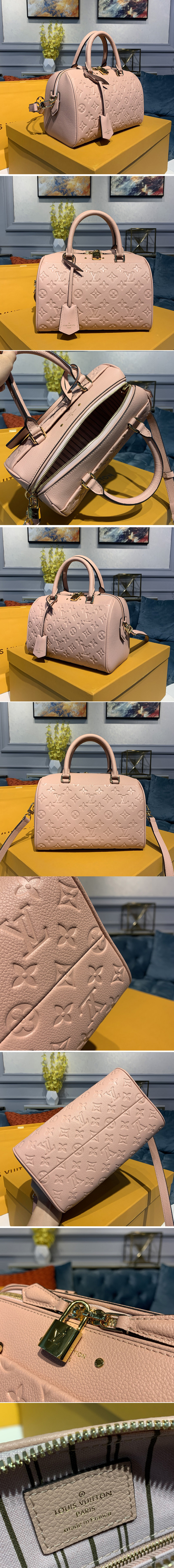 Replica Louis Vuitton M42401 Speedy Bandouliere 25 handbag in Pink Monogram Empreinte leather