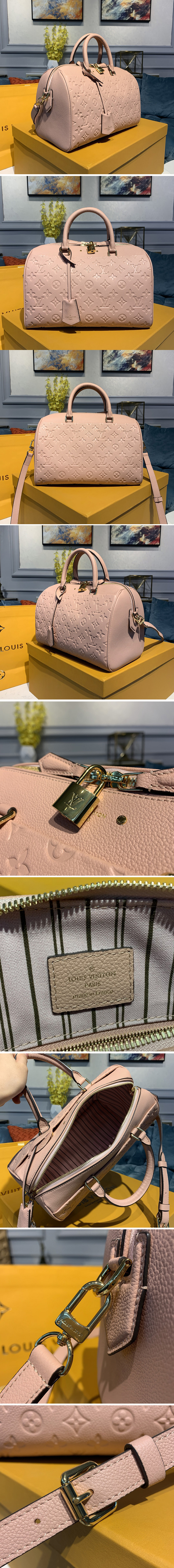 Replica Louis Vuitton M42406 Speedy Bandouliere 30 handbag in Pink Monogram Empreinte leather