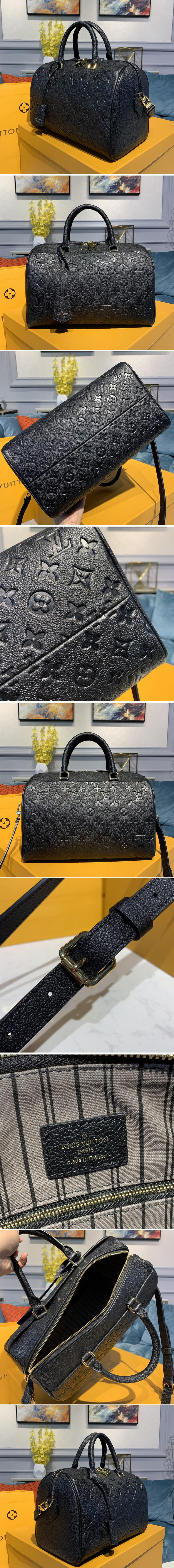 Replica Louis Vuitton M42406 Speedy Bandouliere 30 handbag in Black Monogram Empreinte leather