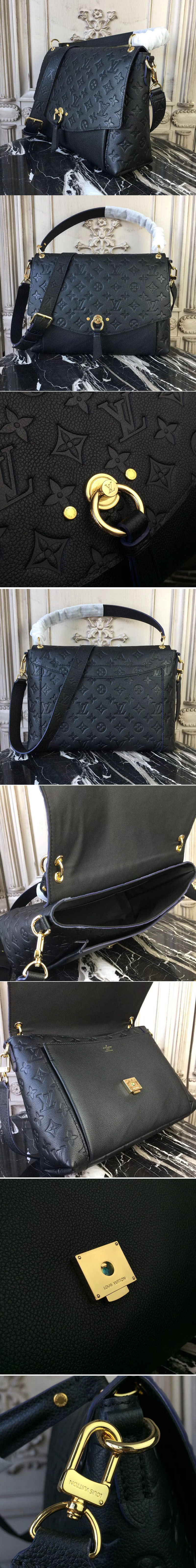 Replica Louis Vuitton M43616 Blanche MM Monogram Empreinte Bags Black