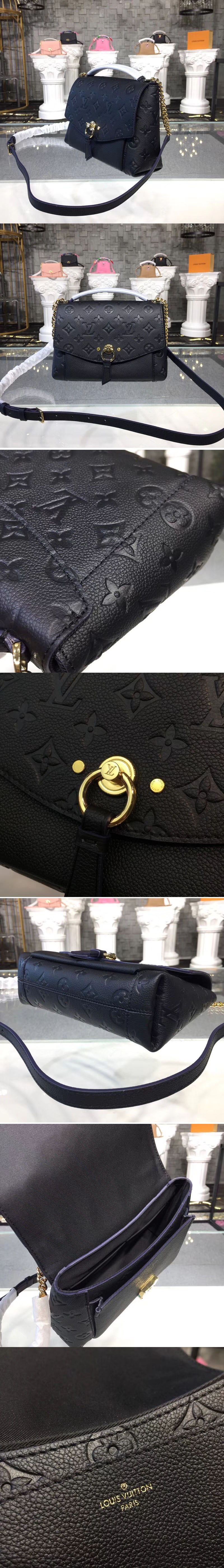 Replica Louis Vuitton M43624 LV Blanche BB Bags Monogram Empreinte Leather Black