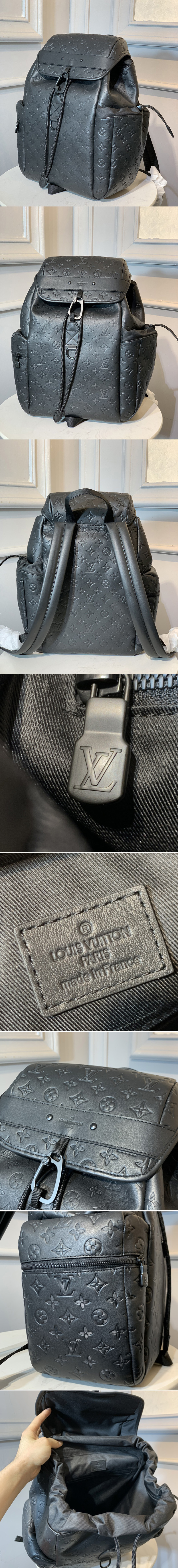 Replica Louis Vuitton M43680 LV Discovery Backpack in Monogram Shadow calf leather