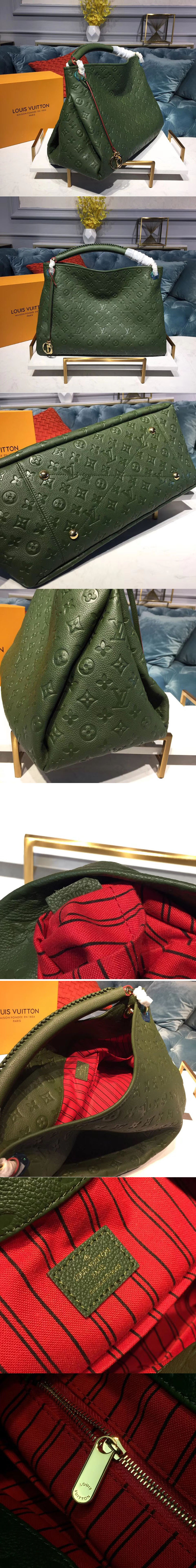 Replica Louis Vuitton M43876 LV Artsy MM Monogram Empreinte Leather Kaki Fango