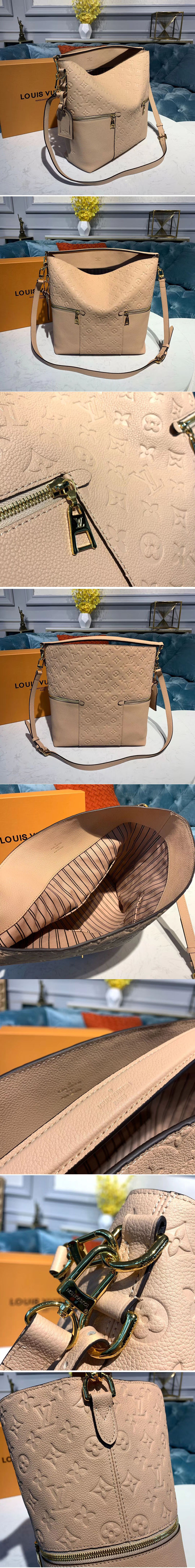Replica Louis Vuitton M44247 LV Melie handbags Beige Monogram Empreinte leather