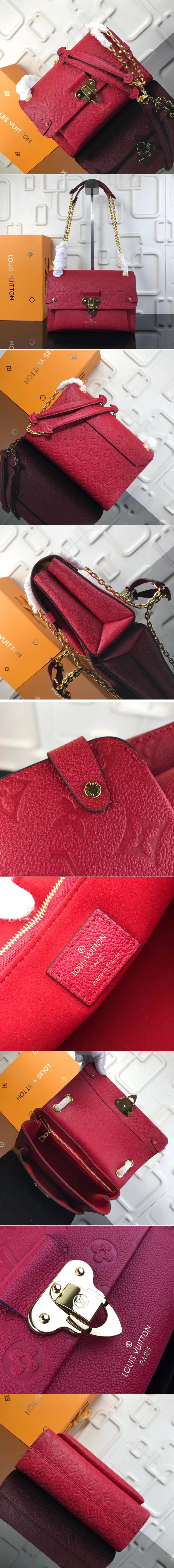 Replica Louis Vuitton M43936 LV Vavin PM Monogram Empreinte Leather Bags Scarlet