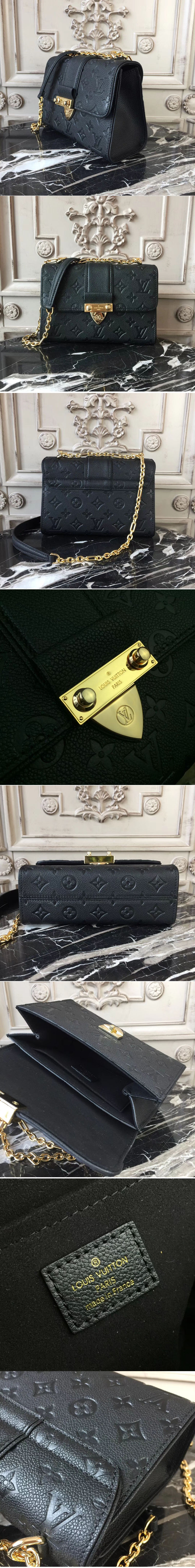 Replica Louis Vuitton M44242 Saint Sulpice BB Monogram Empreinte Bags Black