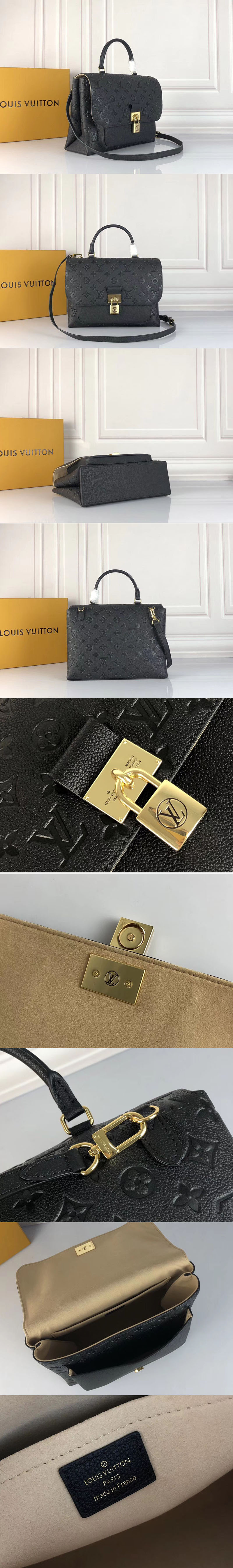 Replica Louis Vuitton M44544 LV Marignan Bags Monogram Empreinte Leather Black
