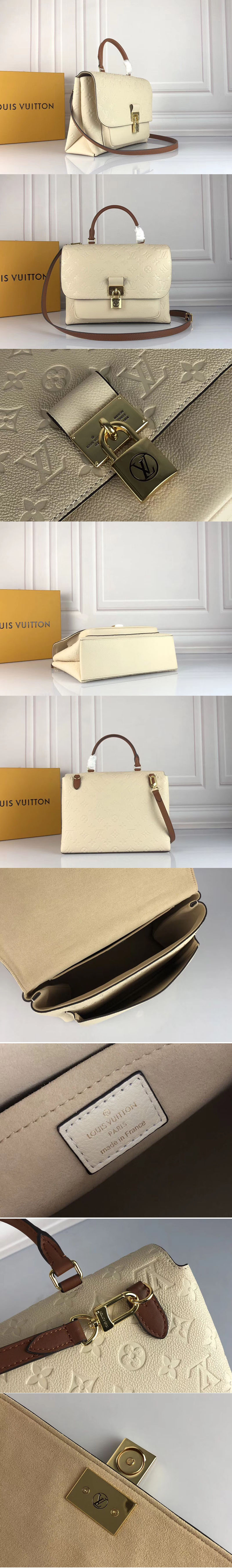 Replica Louis Vuitton M44549 LV Marignan Bags Monogram Empreinte Leather Crème Caramel