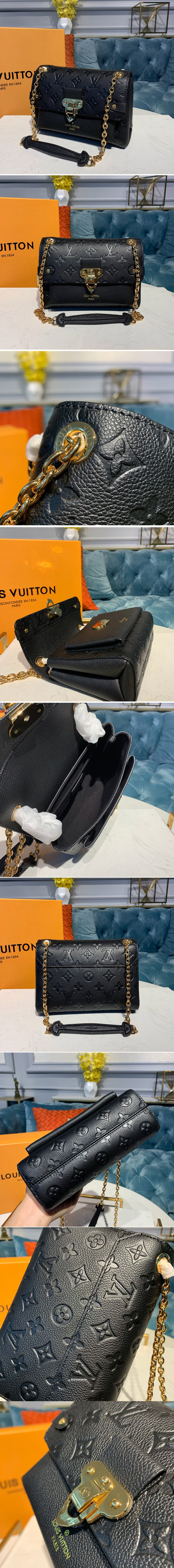 Replica Louis Vuitton M44550 LV Vavin BB Bag in Black Monogram Empreinte leather
