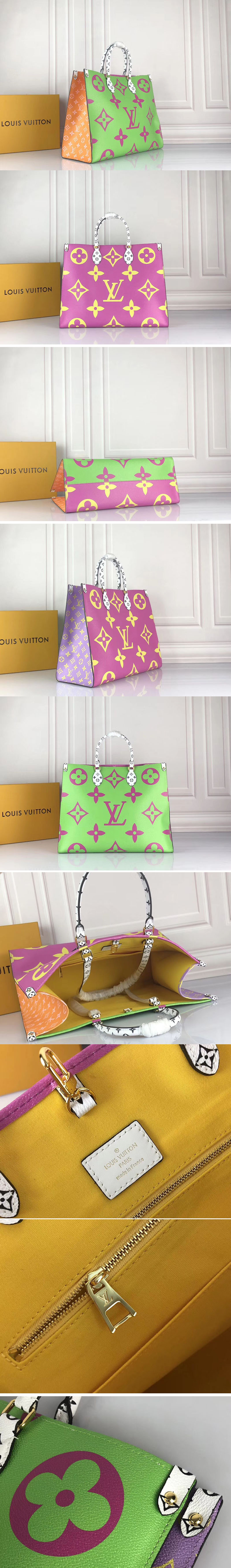 Replica Louis Vuitton M44570 LV Onthego tote bags Monogram coated canvas Vert