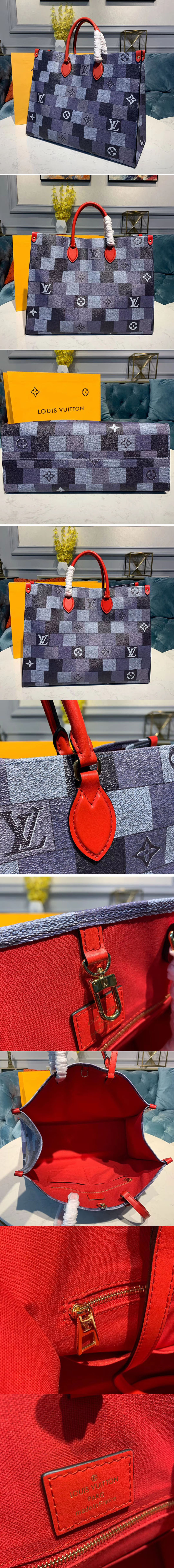 Replica Louis Vuitton M44576 LV Onthego tote bags Damier Graphite Canvas