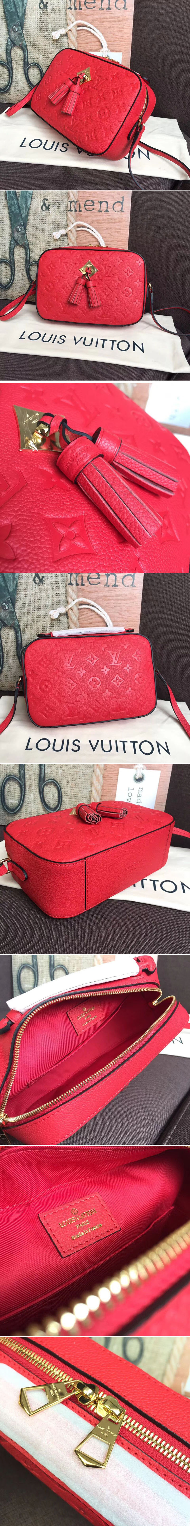 Replica Louis Vuitton M44606 LV Saintonge Bags Monogram Empreinte Leather Red