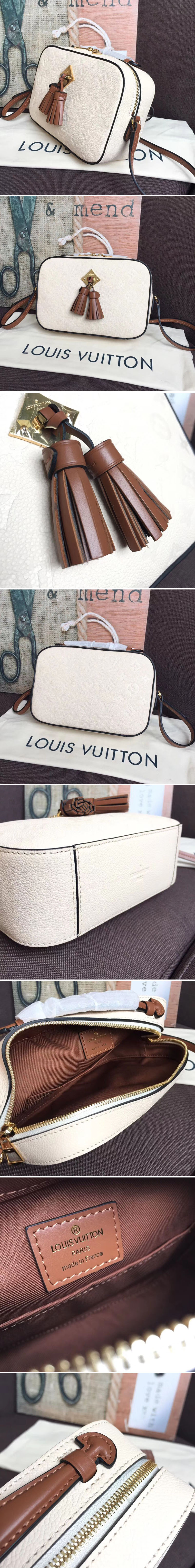Replica Louis Vuitton M44597 LV Saintonge Bags Monogram Empreinte Leather Crème Caramel