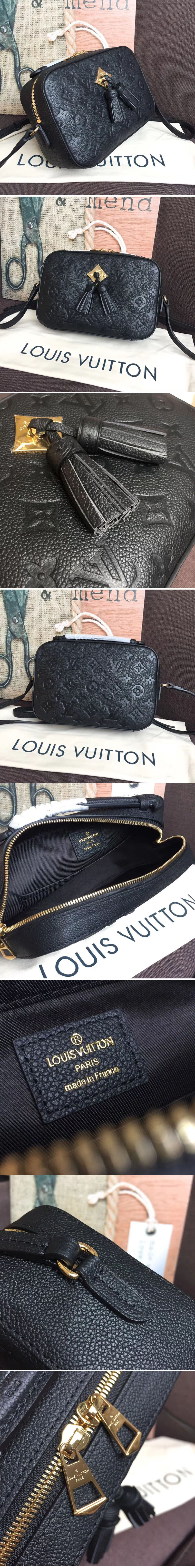 Replica Louis Vuitton M44593 LV Saintonge Bags Monogram Empreinte Leather Black