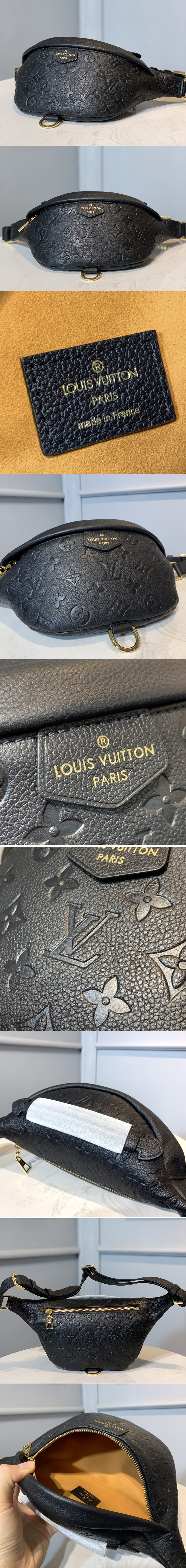 Replica Louis Vuitton M44812 LV Bumbag in Black Monogram Empreinte leather