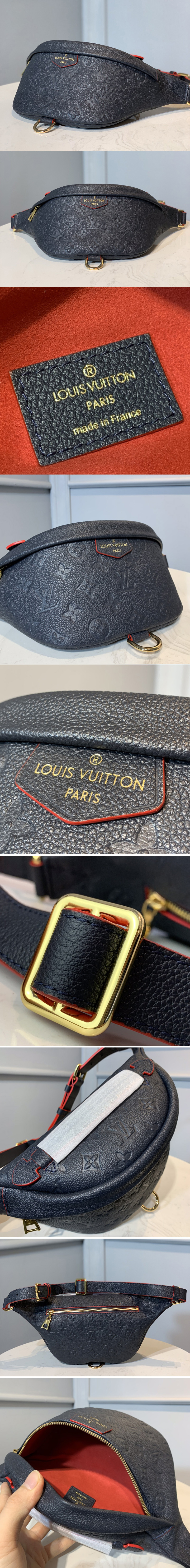 Replica Louis Vuitton M44812 LV Bumbag in Navy Blue Monogram Empreinte leather