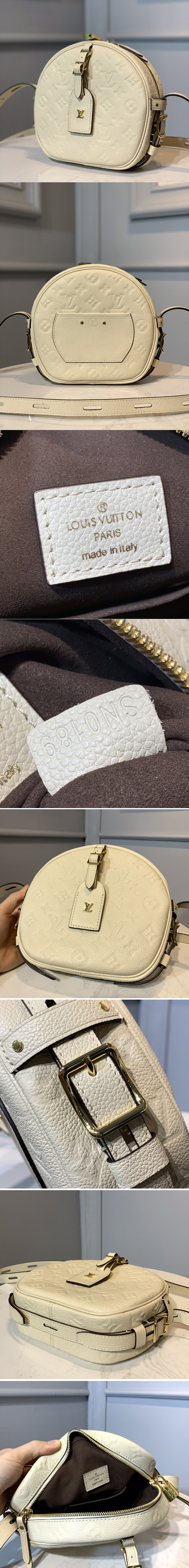 Replica Louis Vuitton M45276 LV Boite Chapeau Souple MM handbag in Cream Monogram Empreinte leather