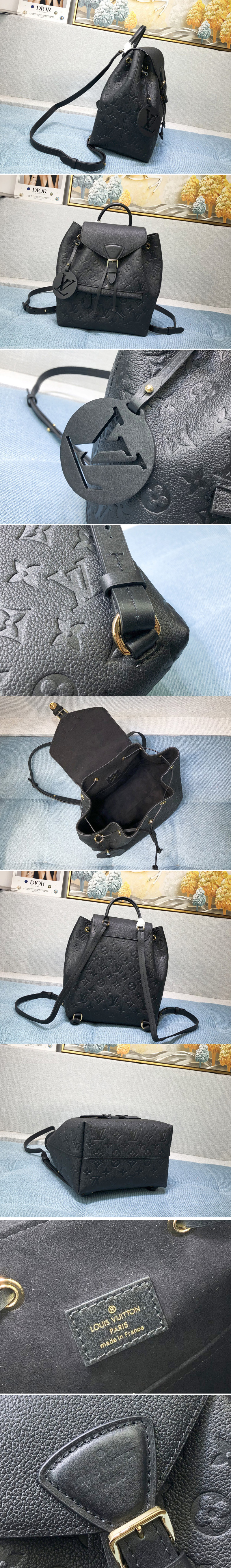 Replica Louis Vuitton M45205 LV Montsouris Backpack IN Black Monogram Empreinte embossed leather