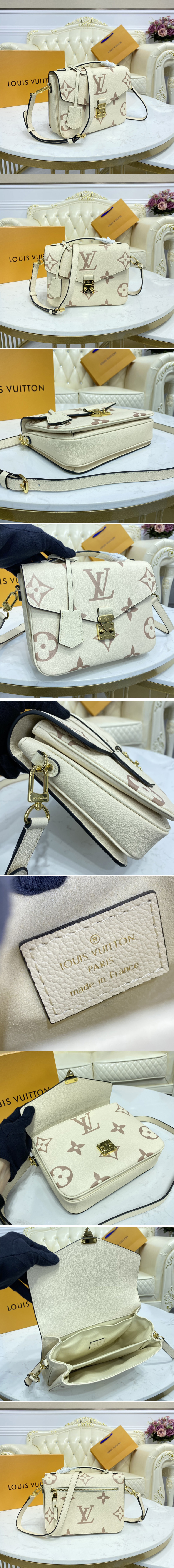 Replica Louis Vuitton M45596 LV Pochette Metis Bag in Bicolor Monogram Empreinte Leather
