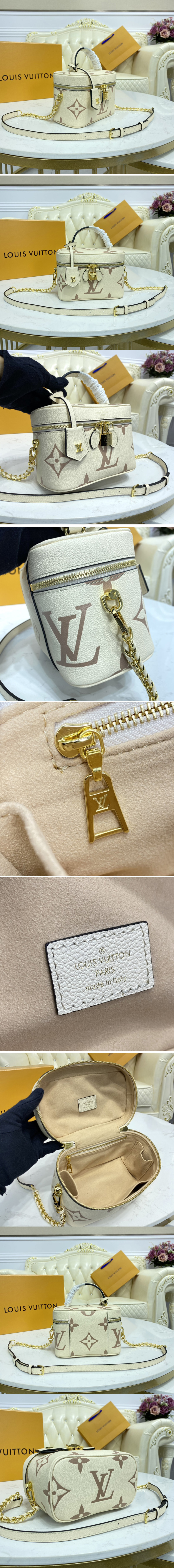 Replica Louis Vuitton M45599 LV Vanity PM handbag in Bicolor Monogram Empreinte Leather