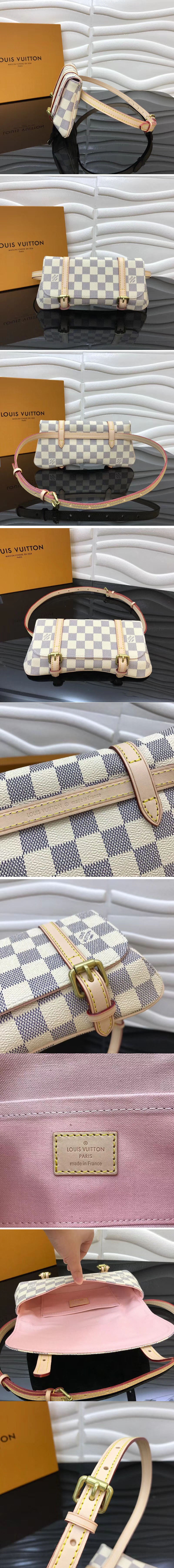 Replica Louis Vuitton M51159 LV Damier Azur Canvas Pochette Marelle Bum Bag