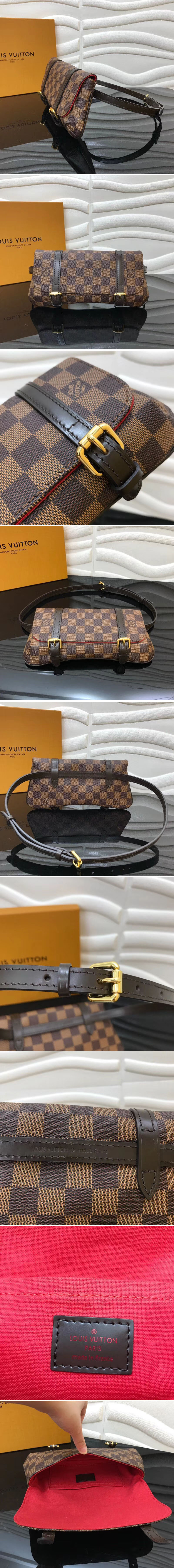Replica Louis Vuitton M51159 LV Damier Ebene Canvas Pochette Marelle Bum Bag
