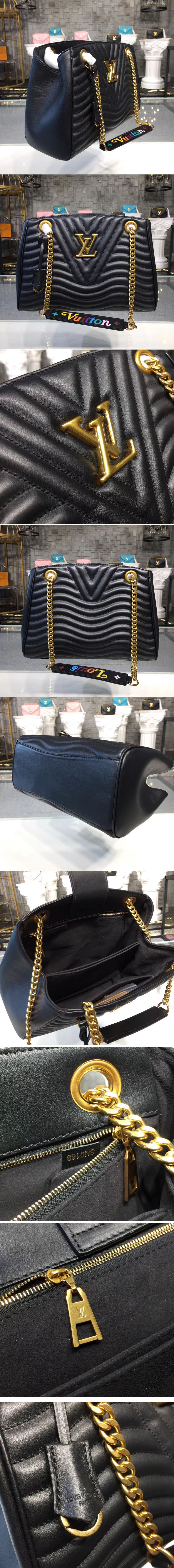 Replica Louis Vuitton M51496 LV New Wave Chain Tote Bags Black