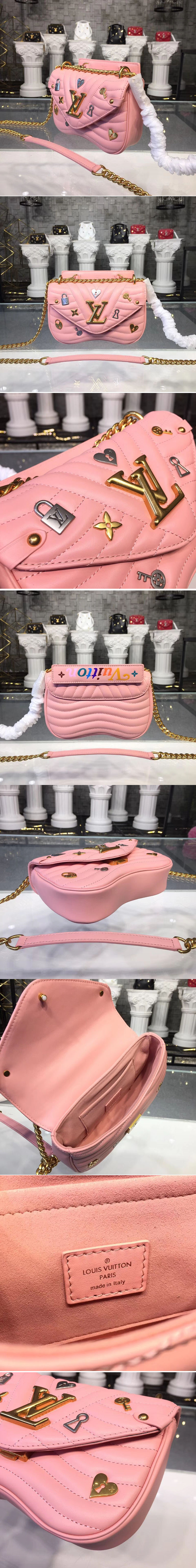 Replica Louis Vuitton M53213 New Wave Chain Bag PM New Wave Leather Pink
