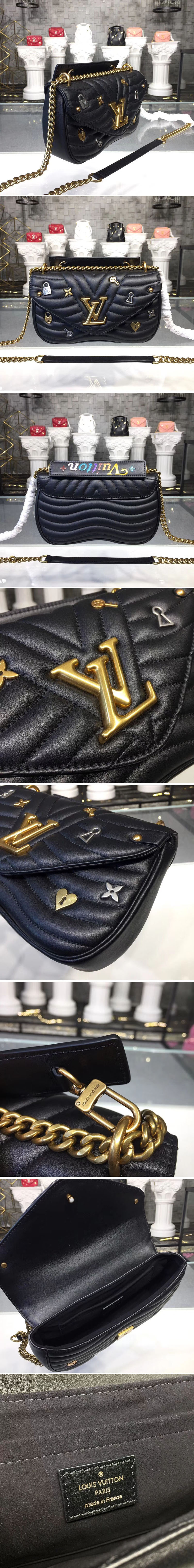 Replica Louis Vuitton M52913 New Wave Chain Bag PM New Wave Leather Black