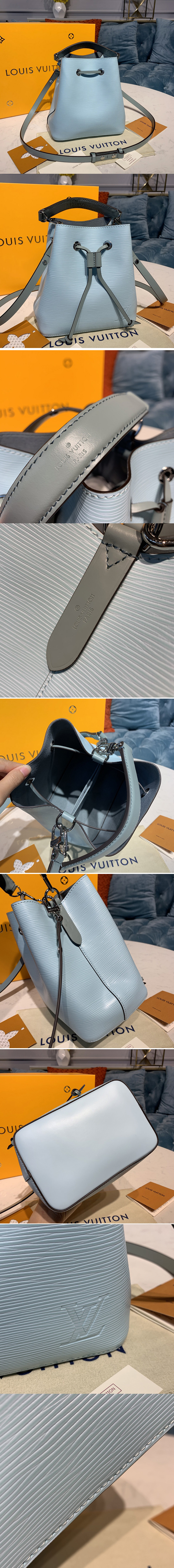 Replica Louis Vuitton M56212 LV NeoNoe bucket bag in Blue Epi Leather
