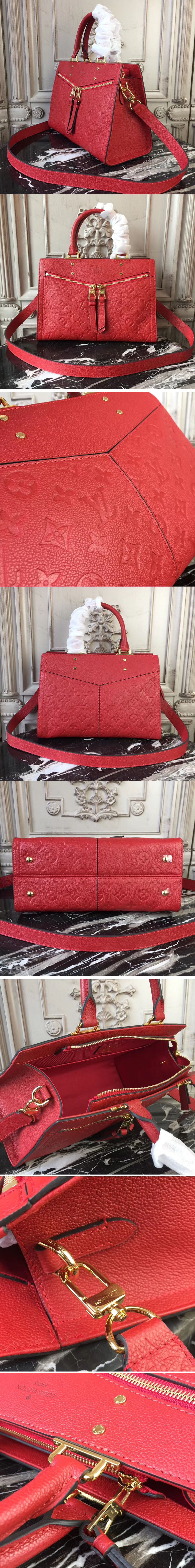 Replica Louis Vuitton M54193 Sully PM Monogram Empreinte Leather Bags Red