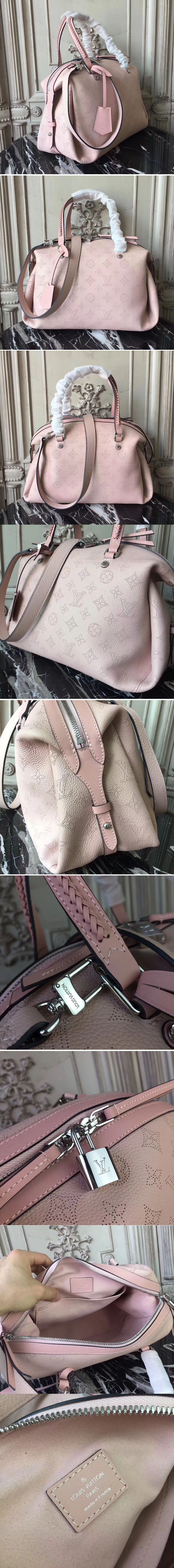 Replica Louis Vuitton M54673 Mahina Leather Asteria Bags Magnolia 