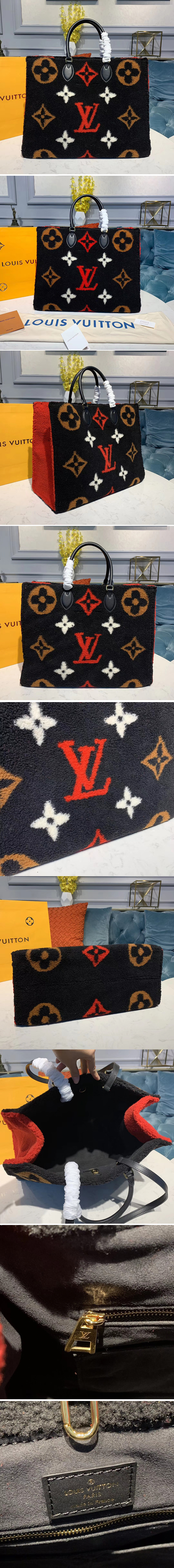 Replica Louis Vuitton M55421 LV Onthego tote bag Black Monogram Canvas and Velvet