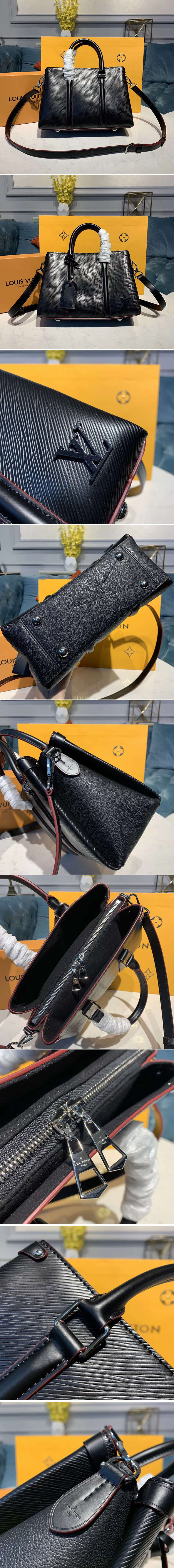 Replica Louis Vuitton M55613 LV Twist Tote Bags Black Epi leather