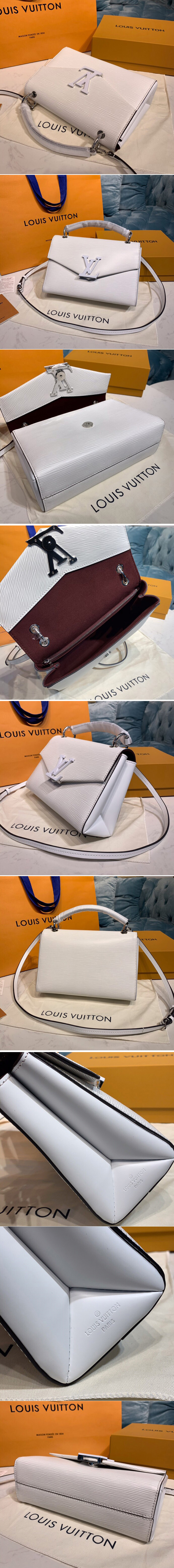 Replica Louis Vuitton M55978 LV Pochette Grenelle handbag White Epi Leather
