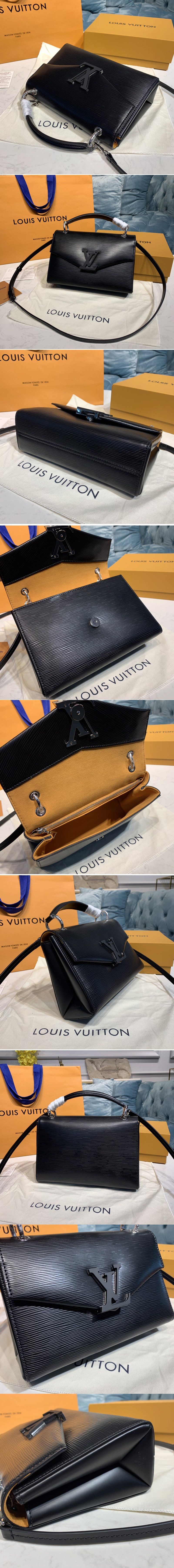 Replica Louis Vuitton M55977 LV Pochette Grenelle handbag Black Epi Leather