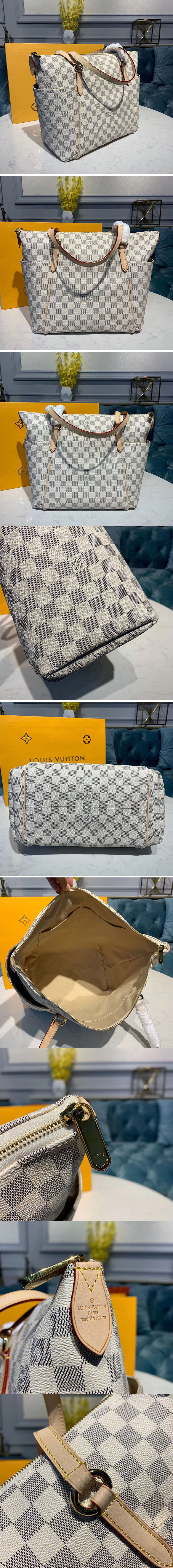 Replica Louis Vuitton M56689 LV Totally MM Bags Damier Azur Canvas