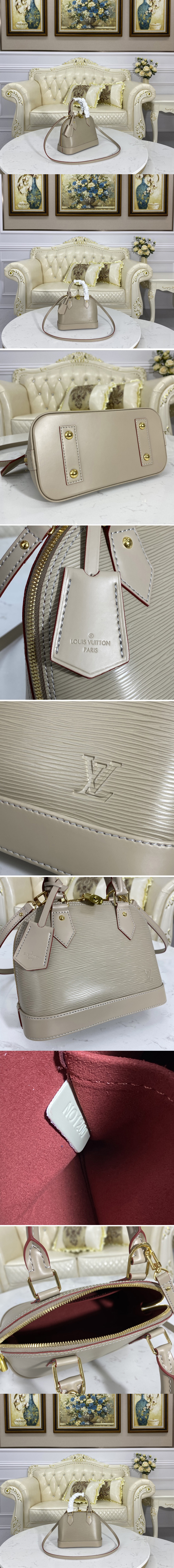 Replica Louis Vuitton M57028 LV Alma BB handbag in Gray Epi leather