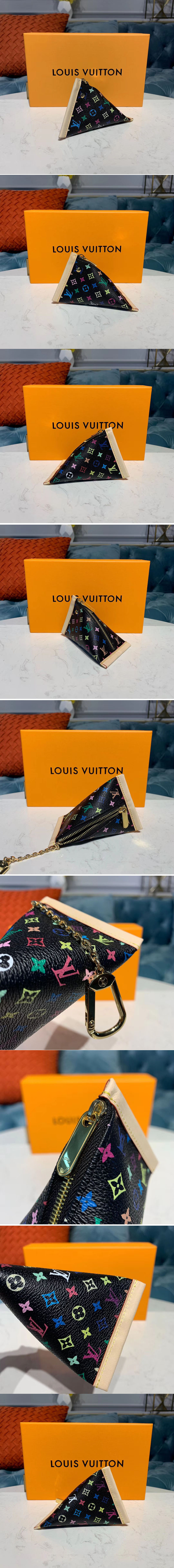 Replica Louis Vuitton M58028 LV Berlingo Coin Purse Black Monogram Multicolor