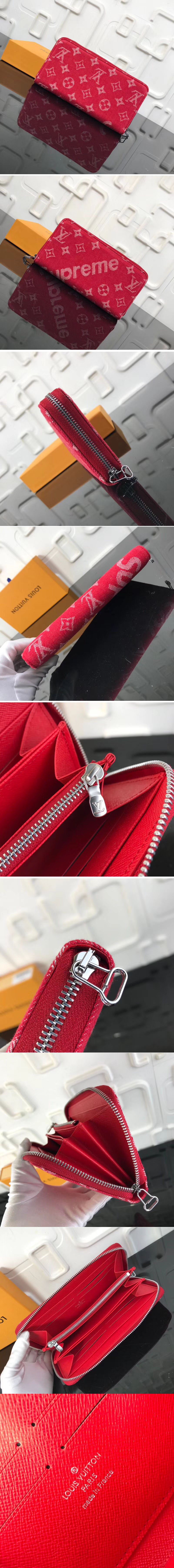 Replica Replica Louis Vuitton M60017 LV Monogram Denim Zippy Wallet Red